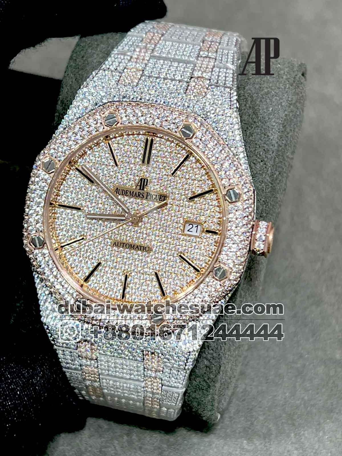 Audemars Piguet Royal Oak 42 mm Iced Out Gold two tone Replica